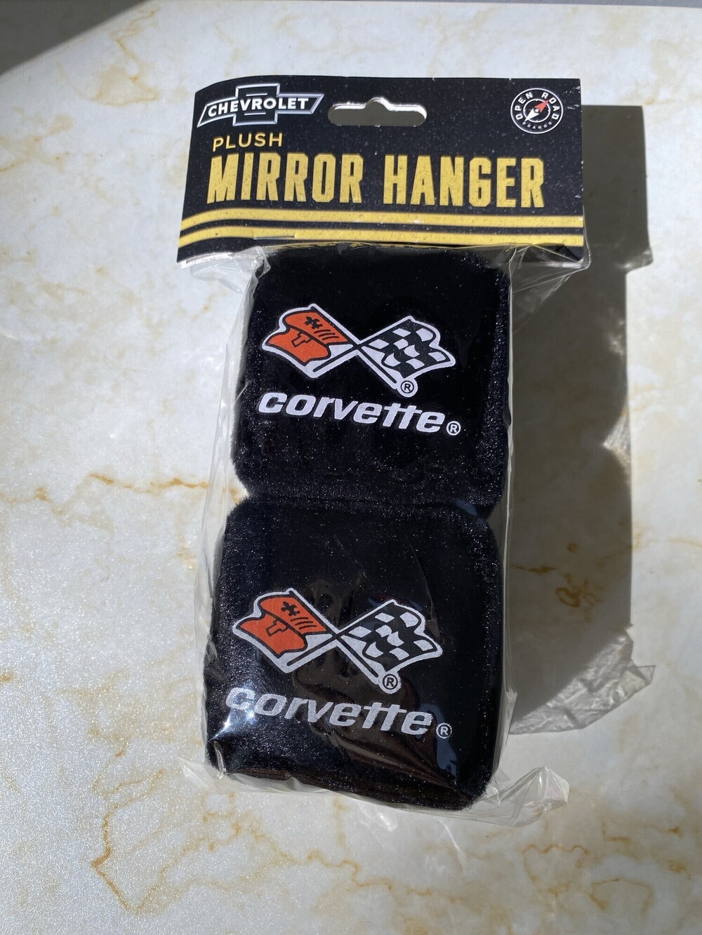 New Open Road Brands Chevrolet Corvette Plush Fuzzy Dice Mirror Hanger